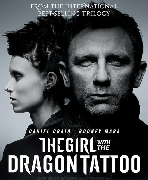 "Аждаһа татуы бар қыз" - The Girl eith the Dragon Tattoo фильмінің постері